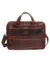 Mancini Men's Buffalo Triple Compartment Briefcase For 15.6" Laptop And Tablet In Brown