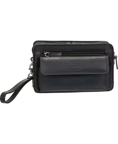 Mancini Men's Buffalo Zippered Organizer Pocket Bag In Black