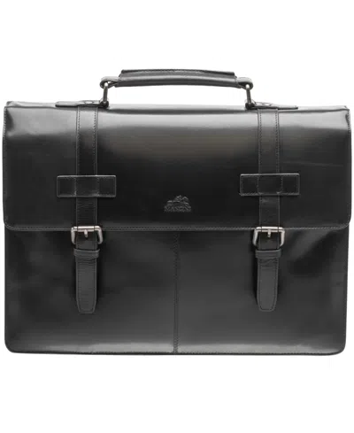 Mancini Men's Double Compartment Laptop Briefcase In Black