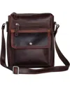 Mancini Men's Leather Crossbody Bag In Brown