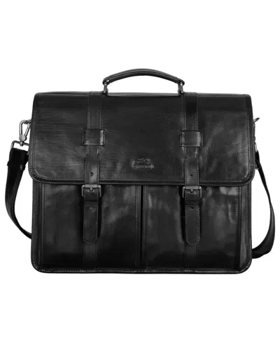 Mancini Men's Laptop Briefcase In Black