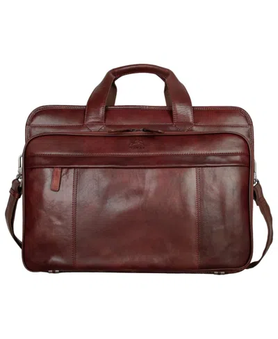 Mancini Men's Laptop Briefcase In Brown