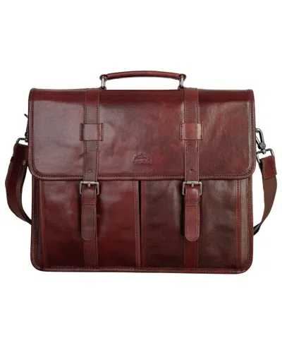 Mancini Men's Laptop Briefcase In Brown