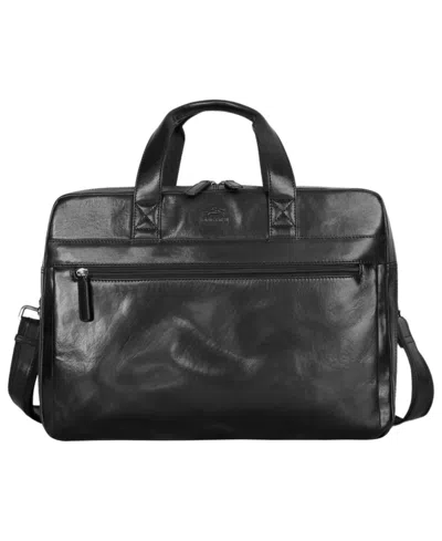 Mancini Men's Leather Laptop Briefcase In Black