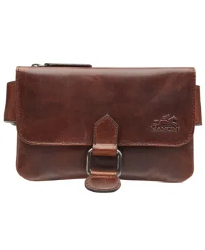 Mancini Men's Slim Waist Bag In Brown
