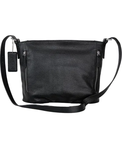 Mancini Mila Mini Zipper Hobo Bag In Black
