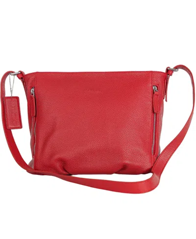 Mancini Mila Mini Zipper Hobo Bag In Red