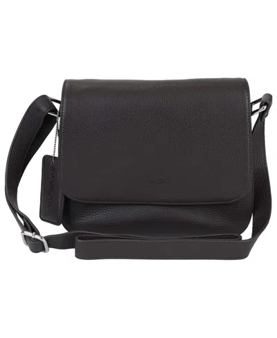 Mancini Pebble Alison Leather Crossbody Handbag In Brown