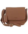 Mancini Pebble Alison Leather Crossbody Handbag In Camel