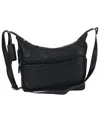 Mancini Pebble June Leather Crossbody Handbag In Black