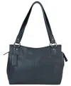 Mancini Pebble Kelsea Leather Shoulder Bag In Navyblue