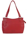 Mancini Pebble Kelsea Leather Shoulder Bag In Red