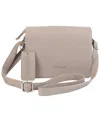 Mancini Pebble Leather Connie Crossbody Handbag In Mushroom