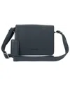 Mancini Pebble Leather Connie Crossbody Handbag In Navyblue