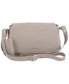 Mancini Pebble Leather Connie Crossbody Handbag In Camel