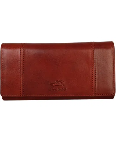 Mancini Pelle D'oro Rfid Secure Quad Fold Wallet In Brown