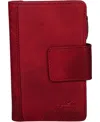 Mancini Pelle D'oro Rfid Secure Snap Trifold Wallet In Red