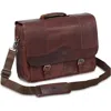 Mancini Porthole Rfid Briefcase In Brown