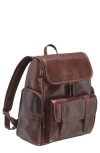 Mancini Rfid 15.6-inch Laptop Backpack In Brown