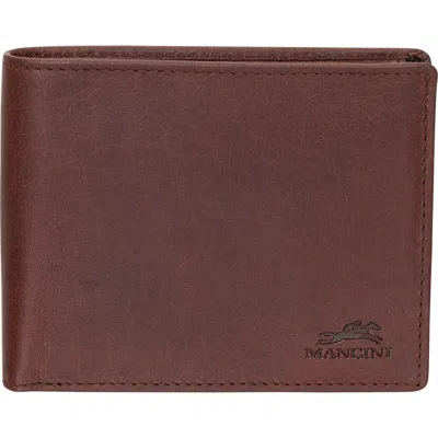 Mancini Rfid Bifold Wallet In Brown