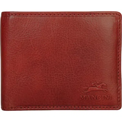 Mancini Rfid Secure Leather Left Wing Wallet In Cognac