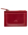 Mancini South Beach Rfid Secure Card Case And Coin Pocket In Red
