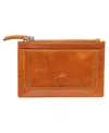 Mancini South Beach Rfid Secure Card Case And Coin Pocket In Tan