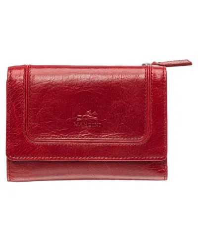 Mancini South Beach Rfid Secure Mini Clutch Wallet In Red