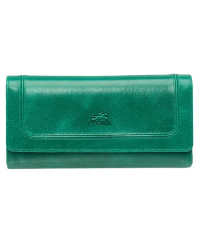 Mancini South Beach Rfid Secure Quadruple Fold Wallet In Green