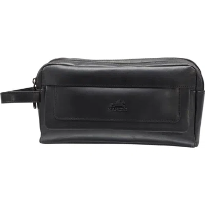 Mancini Two-compartment Toiletry Bag In Black