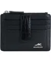 Mancini Women's Croco2 Rfid Secure Card Case Wallet In Black