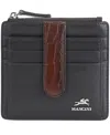 Mancini Women's Croco2 Rfid Secure Card Case Wallet In Brown