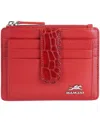 Mancini Women's Croco2 Rfid Secure Card Case Wallet In Red