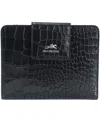 Mancini Women's Croco2 Rfid Secure Clutch Wallet In Black