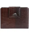 Mancini Women's Croco2 Rfid Secure Clutch Wallet In Brown