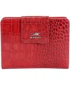 Mancini Women's Croco2 Rfid Secure Clutch Wallet In Red