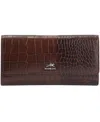 Mancini Women's Croco2 Rfid Secure Quad Fold Wallet In Brown