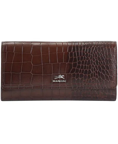 MANCINI WOMEN'S CROCO2 RFID SECURE QUAD FOLD WALLET
