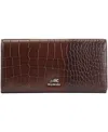 Mancini Women's Croco2 Rfid Secure Quad Fold Wallet In Brown