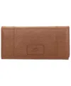 Mancini Women's Pebbled Collection Rfid Secure Trifold Wing Wallet In Camel