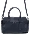Mancini Women's Pebbled Jennifer Satchel Bag In Navy