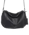Mancini Women's Pebbled Scarlet Crossbody Hobo Bag In Black