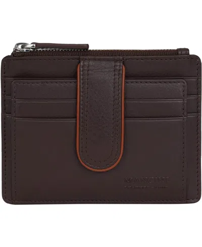 Mancini Women's Sonoma Rfid Secure Card Case Wallet In Brown