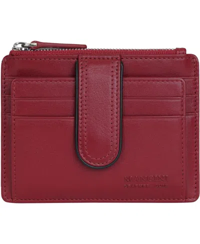 Mancini Women's Sonoma Rfid Secure Card Case Wallet In Red