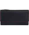 Mancini Women's Sonoma Rfid Secure Clutch Wallet In Black