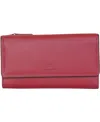 Mancini Women's Sonoma Rfid Secure Clutch Wallet In Red