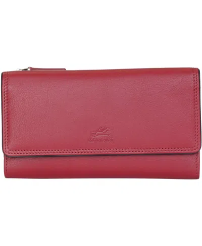Mancini Women's Sonoma Rfid Secure Clutch Wallet In Red