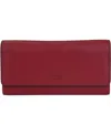 Mancini Women's Sonoma Rfid Secure Quad Fold Wallet In Red