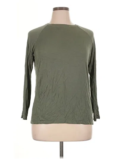Pre-owned Mandala 3/4 Sleeve Top Green Crew Neck Tops