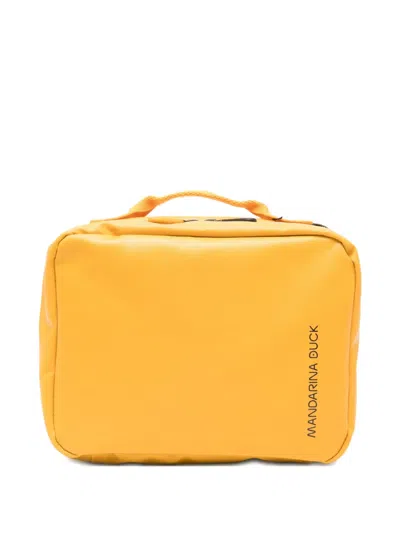 Mandarina Duck Coated Wash Bag In Yellow